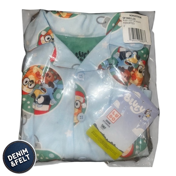 AME Toddler/Little Kid Bluey Two-Piece Button Down Shirt & Pants Pajama Set| NEW - Picture 2 of 5